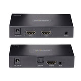 StarTech.com 4K HDMI Extender Over CAT5/CAT6 Cable, 4K 60Hz HDR Video Extender Up to 230ft (70m), HDMI Over Ethernet Cabling, S/PDIF Audio Out, HDMI Transmitter and Receiver Kit