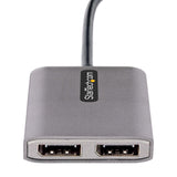 StarTech.com USB-C to Dual Displayport 1.4 Adapter, USB Type-C Multi-Monitor MST Hub, Dual 5K 60Hz DP Laptop Display Extender / Splitter, HDR, Extra-Long Built-In Cable - Windows Only