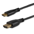 StarTech.com 3ft (91cm) Mini HDMI to HDMI Cable with Ethernet - 4K 30Hz High Speed Slim Mini HDMI to HDMI Adapter Cable - Mini HDMI Type-C Device to HDMI Monitor/Display - Video Converter Cord