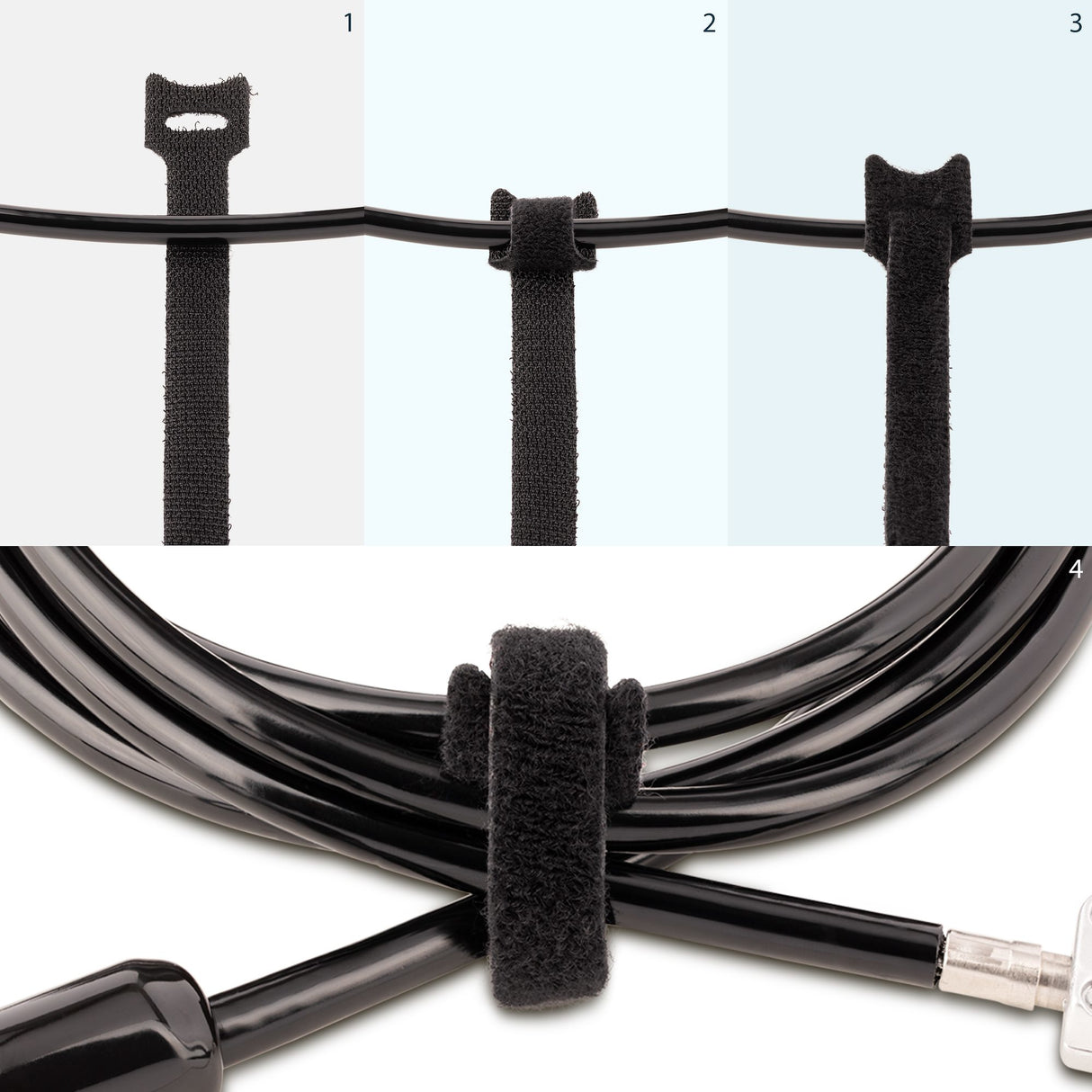 StarTech.com 6in (15cm) Hook and Loop Cable Ties, Black, Reusable Cable Straps, Adjustable and Flexible, Cord Organizer Tie/Wraps for Cable Management, Wire Loop Ties - 50 Pack