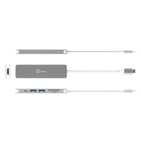 j5create JCD353 laptop dock/port replicator USB 3.2 Gen 1 (3.1 Gen 1) Type-C Grey