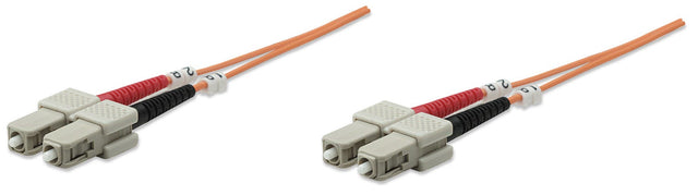Intellinet Fiber Optic Patch Cable, OM1, SC/SC, 2m, Orange, Duplex, Multimode, 62.5/125 µm, LSZH, Fibre, Lifetime Warranty, Polybag