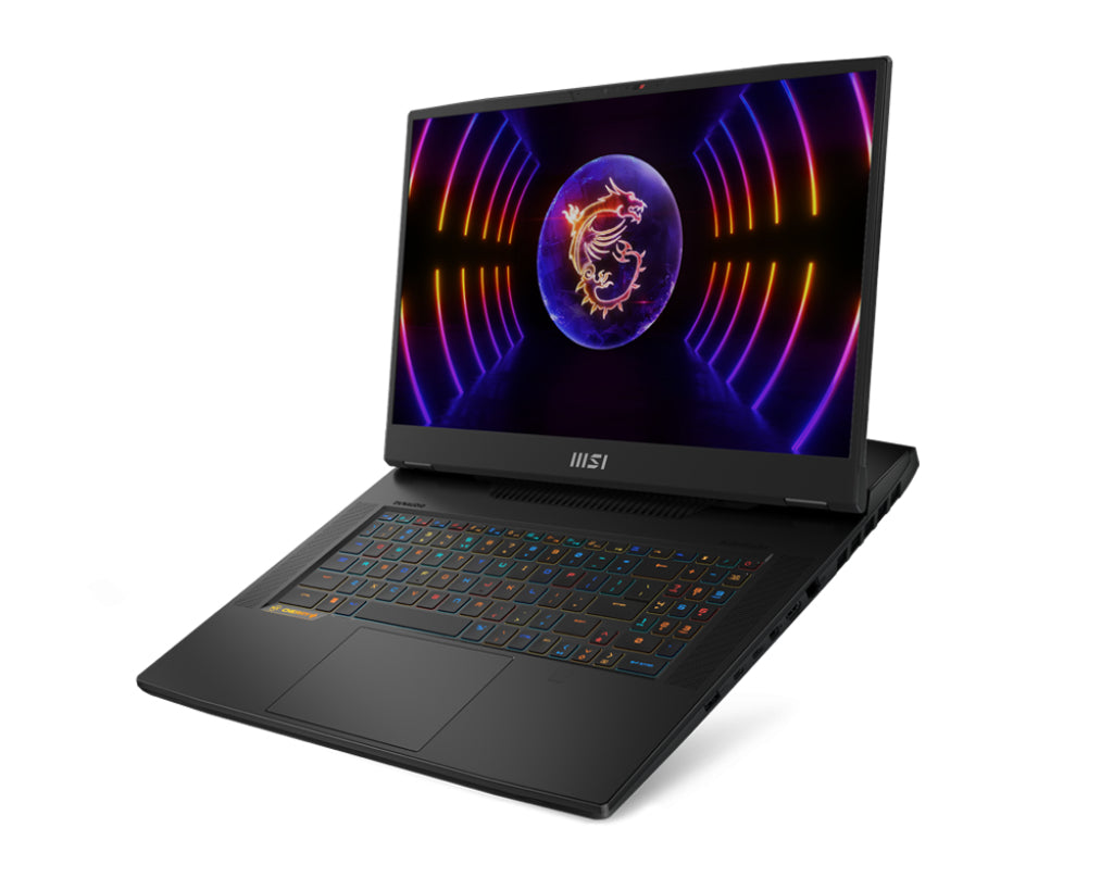 MSI Gaming GT77HX 13VH-046US Titan Intel® Core™ i9 i9-13980HX Laptop 43.9 cm (17.3") 4K Ultra HD 64 GB DDR5-SDRAM 2 TB SSD NVIDIA GeForce RTX 4080 Wi-Fi 6E (802.11ax) Windows 11 Pro Black