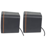 Manhattan 2600 Series Speaker System, Small Size, Big Sound, Two Speakers, Stereo, USB power, Output: 2x 3W, 3.5mm plug for sound, In-Line volume control, Cable 0.9m, Black, Three Year Warranty