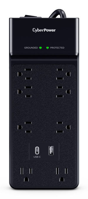 CyberPower CSP806UC18 surge protector Black 8 AC outlet(s) 125 V 1.8 m