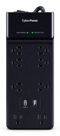 CyberPower CSP806UC18 surge protector Black 8 AC outlet(s) 125 V 1.8 m