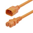 StarTech.com 6ft (1.8m) Heavy Duty PDU Power Cord, C14 to C15, 15A 250V, 14AWG, Orange PDU Power Cable, C14 to C15 Heavy Gauge AC Power Cord, TAA Compliant, UL Listed
