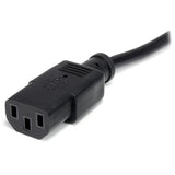 StarTech.com 15ft (4.5m) Computer Power Cord, NEMA 5-15P to C13, 10A 125V, 18AWG, Black Replacement AC Power Cord, Printer Power Cord, PC Power Supply Cable, Monitor Power Cable - UL Listed