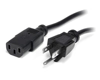 StarTech.com 15ft (4.5m) Computer Power Cord, NEMA 5-15P to C13, 10A 125V, 18AWG, Black Replacement AC Power Cord, Printer Power Cord, PC Power Supply Cable, Monitor Power Cable - UL Listed