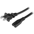 StarTech.com 6ft (2m) Laptop Power Cord, NEMA 1-15P to C7, 7A 125V, 18AWG, Laptop Replacement Cord, Printer Power Cable, Laptop Charger Cord, Laptop Power Brick Cord - UL Listed