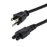 StarTech.com 6ft (1.8m) Laptop Power Cord, NEMA 5-15P to C5 (Clover Leaf), 10A 125V, 18AWG, Laptop Replacement Cord, Printer Power Cable, Laptop Charger Cord, Laptop Power Brick Cord - UL Listed