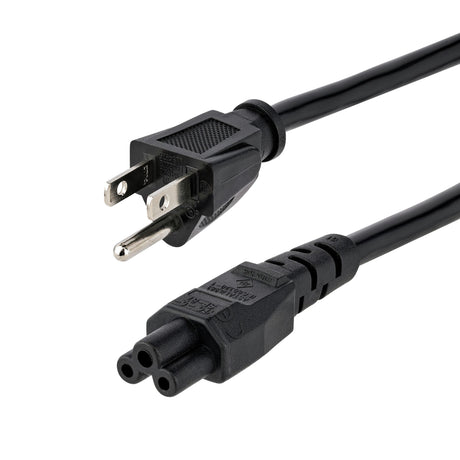 StarTech.com 6ft (1.8m) Laptop Power Cord, NEMA 5-15P to C5 (Clover Leaf), 10A 125V, 18AWG, Laptop Replacement Cord, Printer Power Cable, Laptop Charger Cord, Laptop Power Brick Cord - UL Listed