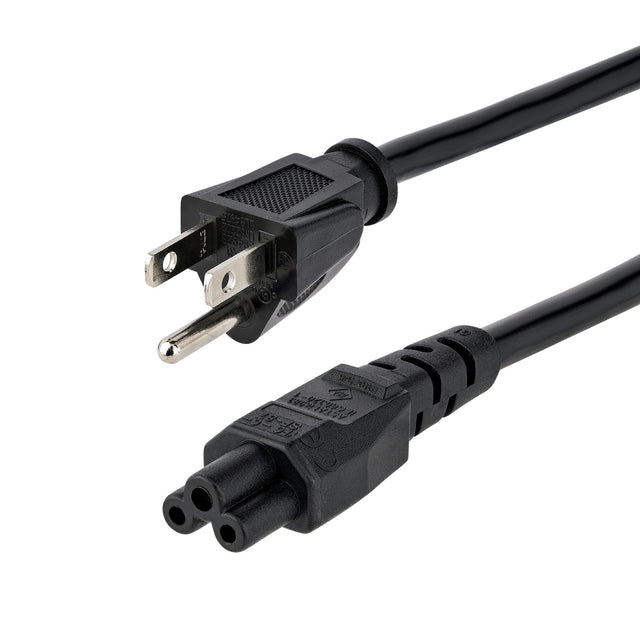 StarTech.com 6ft (1.8m) Laptop Power Cord, NEMA 5-15P to C5 (Clover Leaf), 10A 125V, 18AWG, Laptop Replacement Cord, Printer Power Cable, Laptop Charger Cord, Laptop Power Brick Cord - UL Listed
