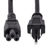 StarTech.com 6ft (1.8m) Laptop Power Cord, NEMA 5-15P to C5 (Clover Leaf), 10A 125V, 18AWG, Laptop Replacement Cord, Printer Power Cable, Laptop Charger Cord, Laptop Power Brick Cord - UL Listed