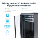 StarTech.com 22U Enterprise-Grade Flat Pack Server Rack Cabinet, 19in Enclosed 4-Post Rack with 29in (75cm) Mounting Depth and 1764lb (800kg) Weight Capacity