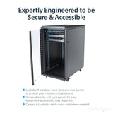 StarTech.com 22U Enterprise-Grade Flat Pack Server Rack Cabinet, 19in Enclosed 4-Post Rack with 29in (75cm) Mounting Depth and 1764lb (800kg) Weight Capacity