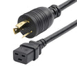 StarTech.com 6ft (1.8m) Heavy Duty Extension Cord, Twist-Lock NEMA L6-20P to C19, 20A 250V, 12AWG, Black Extension Cable, Heavy Gauge Power Cable, TAA Compliant, UL Listed