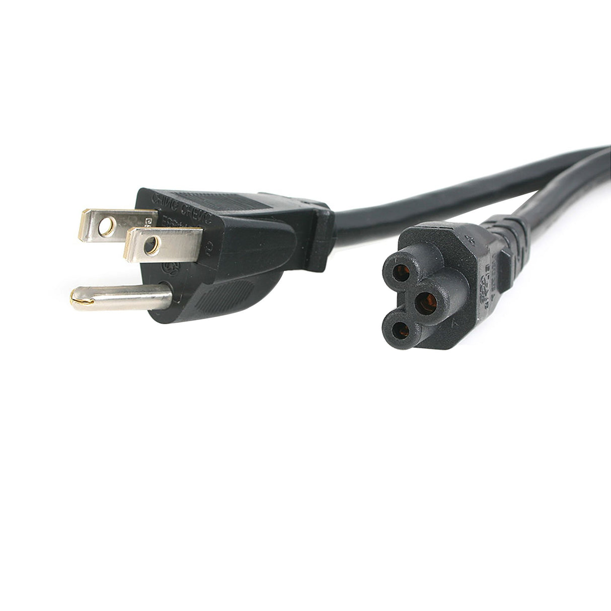StarTech.com 3ft (1m) Laptop Power Cord, NEMA 5-15P to C5 (Clover Leaf), 10A 125V, 18AWG, Laptop Replacement Cord, Printer Power Cable, Laptop Charger Cord, Laptop Power Brick Cord - UL Listed