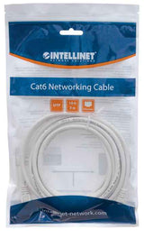 Intellinet Network Patch Cable, Cat6, 2m, White, CCA, U/UTP, PVC, RJ45, Gold Plated Contacts, Snagless, Booted, Lifetime Warranty, Polybag