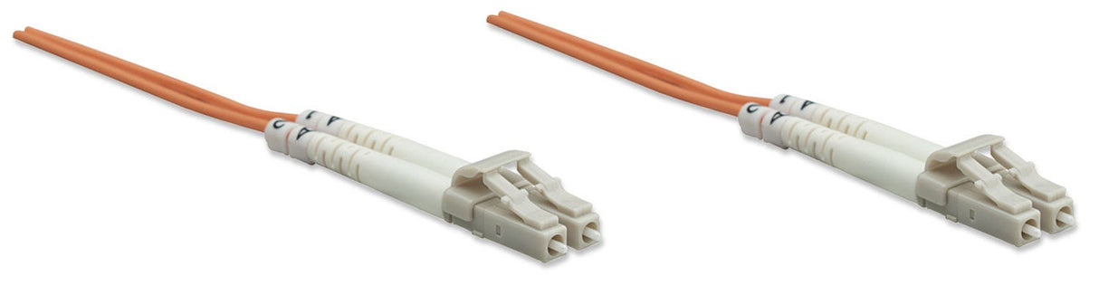 Intellinet Fiber Optic Patch Cable, OM1, LC/LC, 10m, Orange, Duplex, Multimode, 62.5/125 µm, LSZH, Fibre, Lifetime Warranty, Polybag