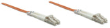 Intellinet Fiber Optic Patch Cable, OM1, LC/LC, 10m, Orange, Duplex, Multimode, 62.5/125 µm, LSZH, Fibre, Lifetime Warranty, Polybag