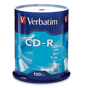 Verbatim Standard 120mm CD-R Media 700 MB 52x 100 pc(s)