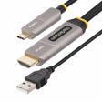 StarTech.com 50ft (15m) USB-C to HDMI 2.0 Active Optical Cable (AOC), 4K 60Hz, CL3 Rated, Unidirectional USB Type-C to HDMI Adapter Cable