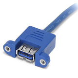 StarTech.com 2 Port Panel Mount USB 3.0 (5Gbps) Cable - USB A to Motherboard Header Cable F/F