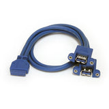 StarTech.com 2 Port Panel Mount USB 3.0 (5Gbps) Cable - USB A to Motherboard Header Cable F/F