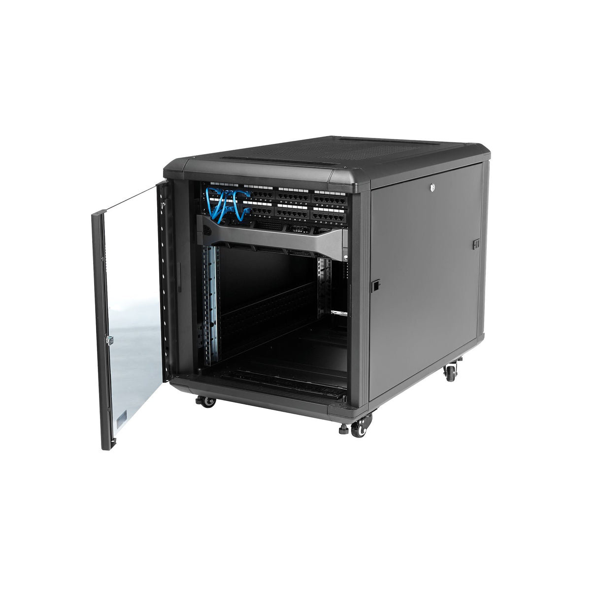 StarTech.com 12U Enterprise-Grade Flat Pack Server Rack Cabinet, 19in Enclosed 4-Post Rack with 29in (75cm) Mounting Depth and 1764lb (800kg) Weight Capacity