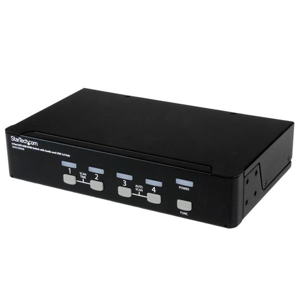 StarTech.com 4 Port DVI USB KVM Switch with Audio and USB 2.0 Hub - TAA
