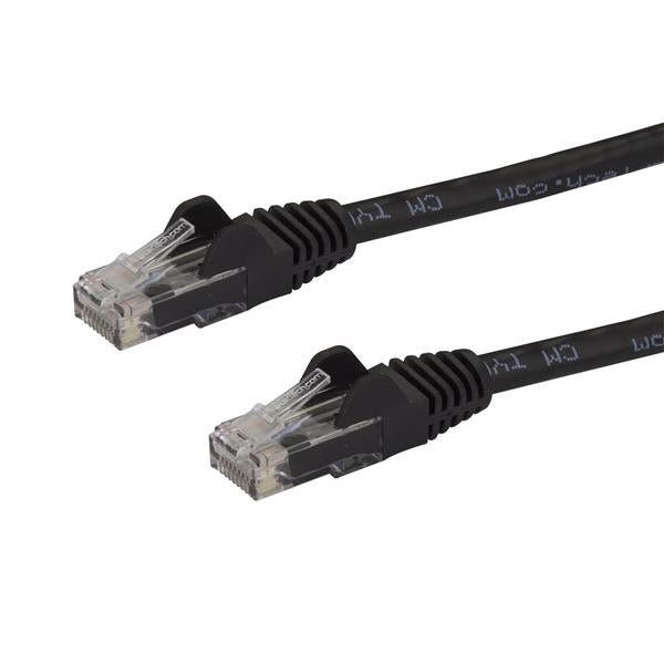 StarTech.com 100ft CAT6 Ethernet Cable - Black CAT 6 Gigabit Ethernet Wire -250MHz 100W PoE RJ45 UTP Network/Patch Cord Snagless w/Strain Relief Individually Tested