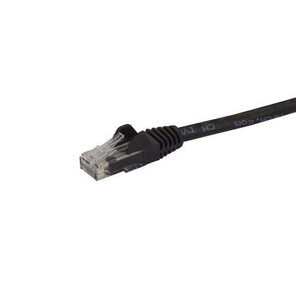 StarTech.com 100ft CAT6 Ethernet Cable - Black CAT 6 Gigabit Ethernet Wire -250MHz 100W PoE RJ45 UTP Network/Patch Cord Snagless w/Strain Relief Individually Tested