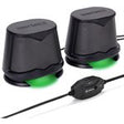 ACCESSORY POWER ENHANCE SB2 2.0 High Excursion Computer Speakers with LED Lights - Green