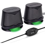 ACCESSORY POWER ENHANCE SB2 2.0 High Excursion Computer Speakers with LED Lights - Green