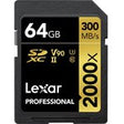Lexar Professional SDXC 2000X 64GB Card Only UHSII BL Class 10 U3 V90