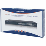 Intellinet 24-Port Gigabit Ethernet PoE+ Web-Managed Switch with 2 SFP Ports, 24 x PoE ports, IEEE 802.3at/af Power over Ethernet (PoE+/PoE), 2 x SFP, Endspan, 19" Rackmount