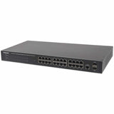 Intellinet 24-Port Gigabit Ethernet PoE+ Web-Managed Switch with 2 SFP Ports, 24 x PoE ports, IEEE 802.3at/af Power over Ethernet (PoE+/PoE), 2 x SFP, Endspan, 19" Rackmount