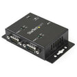 StarTech.com 2 Port Industrial Wall Mountable USB to Serial Adapter Hub with DIN Rail Clips - TAA