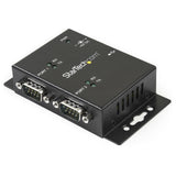 StarTech.com 2 Port Industrial Wall Mountable USB to Serial Adapter Hub with DIN Rail Clips - TAA