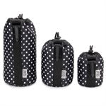 ACCESSORY POWER USA Gear FlexARMOR Protective Lens Pouch Case Set - Small Medium and Large Polka Dot