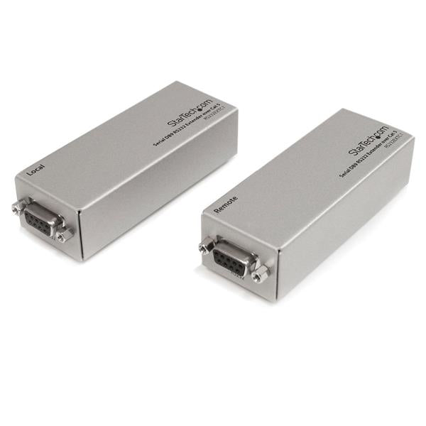 StarTech.com RS232 Serial over Cat5 Extender, 1 km (3300 ft) Range, Plug & Play, No Software, DB9 Serial Extension - TAA