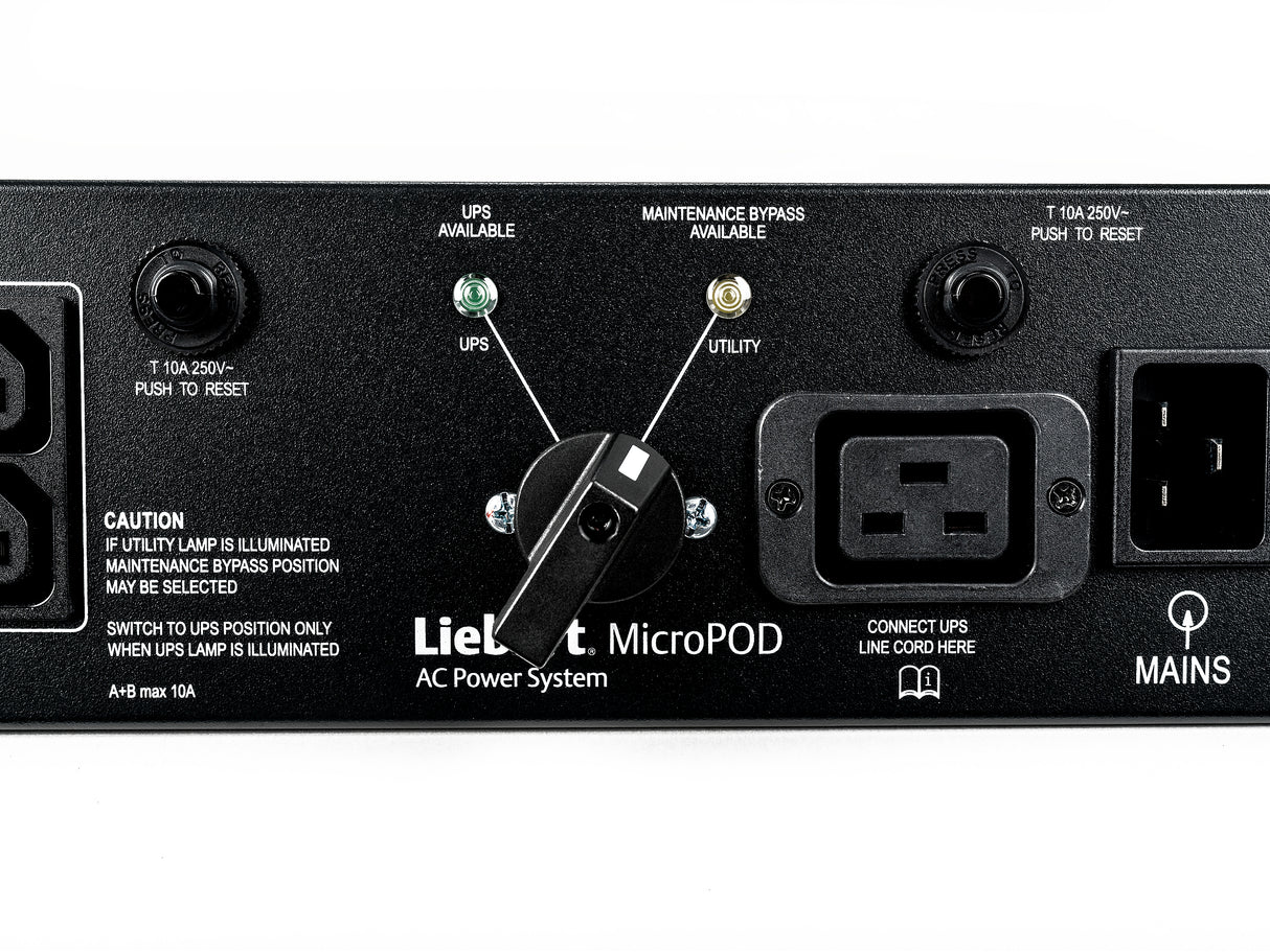 Vertiv 2U MicroPod External maintenance Bypass power distribution unit (PDU) 19 AC outlet(s) Black