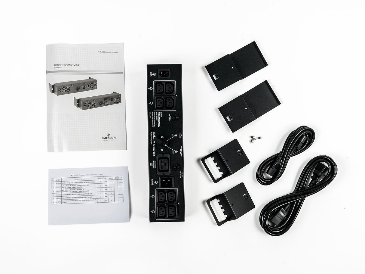 Vertiv 2U MicroPod External maintenance Bypass power distribution unit (PDU) 19 AC outlet(s) Black