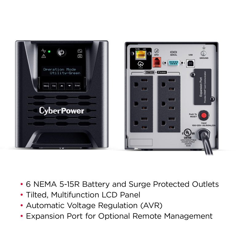 CyberPower Smart App Sinewave uninterruptible power supply (UPS) Line-Interactive 0.75 kVA 750 W 6 AC outlet(s)