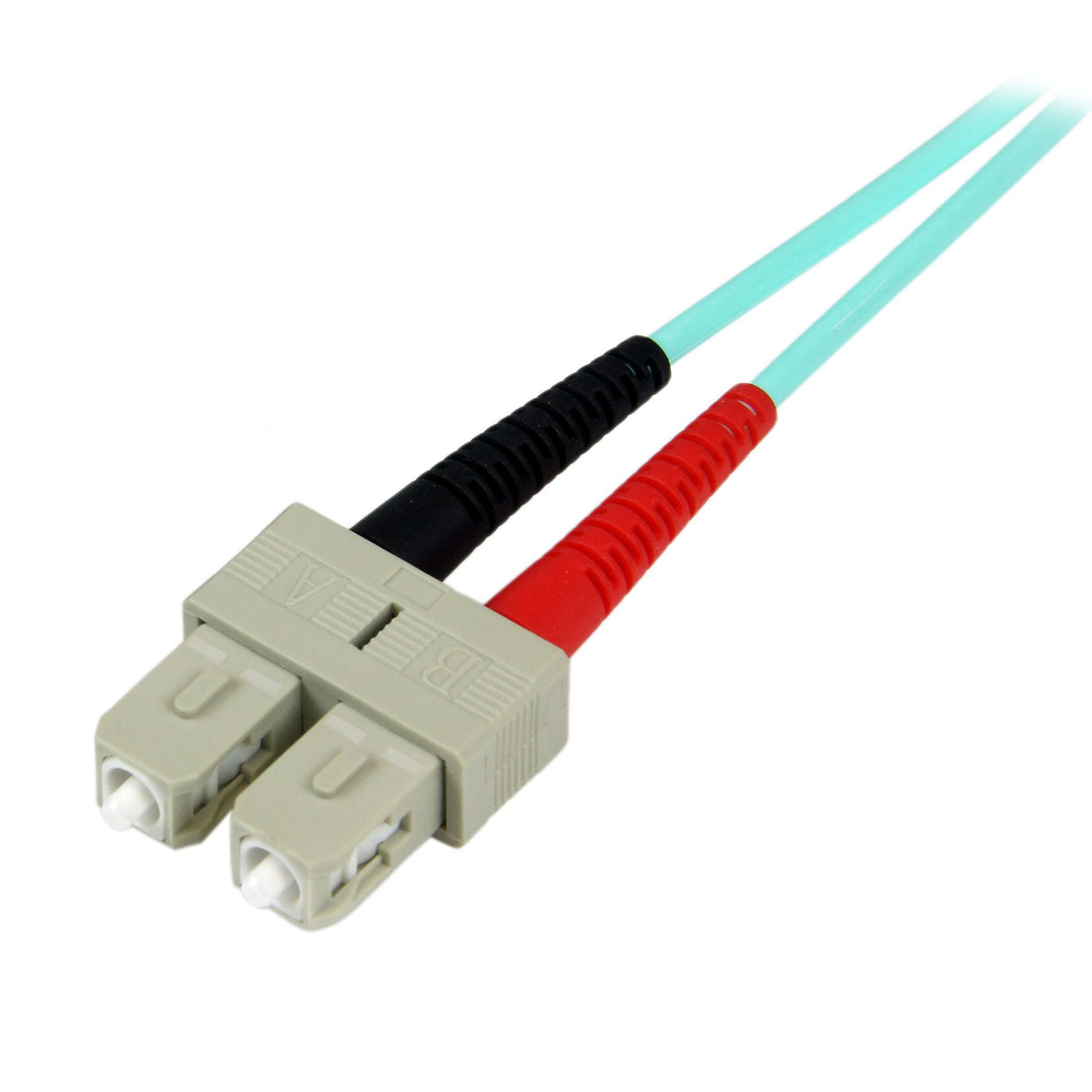 StarTech.com 10m (30ft) LC/UPC to SC/UPC OM3 Multimode Fiber Optic Cable, Full Duplex 50/125µm Zipcord Fiber Cable, 100G, Low Insertion Loss, LSZH Fiber Jumper Cord