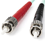 StarTech.com 1m (3ft) ST/UPC OM3 Multimode Fiber Optic Cable, Full Duplex 50/125µm Zipcord Fiber Cable, 100G Networks, LOMMF/VCSEL - LSZH Fiber Jumper Cord