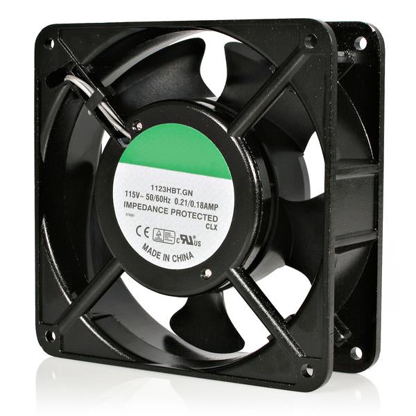 StarTech.com 120mm Axial Rack Muffin Fan for Server Cabinet, 115V, AC Cooling, Low Noise & Quiet PC Computer Case Fan