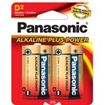 Panasonic AM1PA2B Pack Of 2 Alkaline Size D Plus Power Batteries