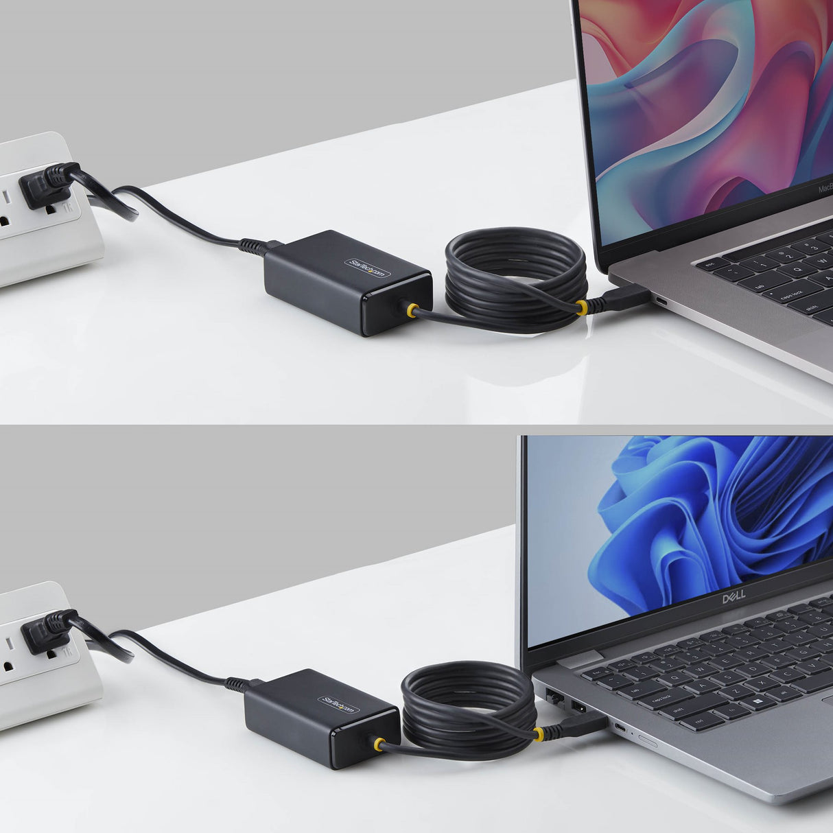 StarTech.com 65W USB-C Laptop Charger with 5ft (1.5m) Tethered USB-C Cable, Power Adapter Brick for Dell, XPS, HP ProBook, MacBook Pro, Microsoft Surface Pro